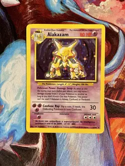 Alakazam Holo Base Set 1/102 WOTC 1999 LP Pokemon Card - Image 1