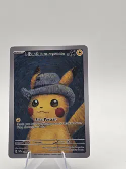 PIKACHU with Grey Felt Hat - Custom Fanart Card - Van Gogh Style - MINT - Image 1