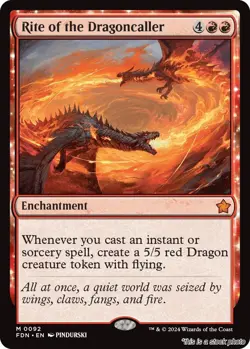 Rite of the Dragoncaller [FDN - 92] - NM TCG MTG - Image 1