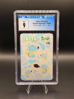 1998 Pokemon Horsea (Tattu) Bandai Sealdass Fancy Graffiti Part 1 CGC 9 - Image 1