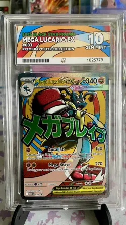 Pokemon TCG ACE 10 Mega Lucario Ex Promo #033 (Perfect Sub-grades) - Image 1