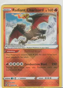 Pokemon TCG Crown Zenith (CRZ) Radiant Charizard 020/159 Near Mint NM - Image 1