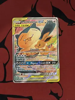Pokemon TCG Sun And Moon Snorlax And Eevee GX #SM169 NM - Image 1