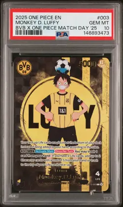 2025 One Piece Promos Monkey D. Luffy Bundesliga BVB X Match Day '25 PSA 10 #003 - Image 1