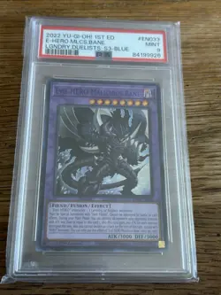 Yugioh Evil Hero Malicious Bane PSA Mint 9 Legendary Duelists - Image 1