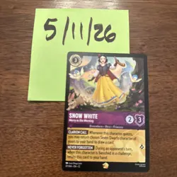 Lorcana Snow White Merry as the Morning Wilds Unknown Legendary 37/204 Ship 5/12 - Image 1