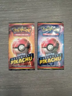 Pokemon TCG Detective Pikachu 4 Card Sealed Booster Pack & 2 Card Pack - Image 1