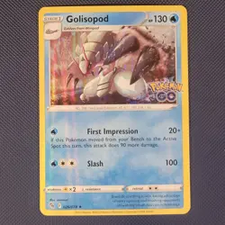 Golisopod 026/078 - Pokemon GO - Rare Holo Pokemon Card - NM - Image 1