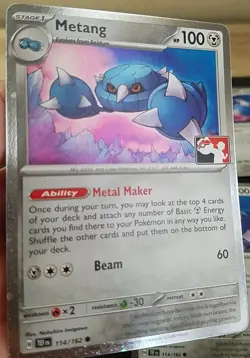 METANG 114/162 (x3), HOLO, STAMPED, PRIZE PACK 6, POKEMON CARDS (NM) - Image 4