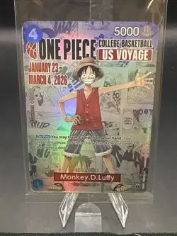One Piece Monkey D. Luffy College Basketball US Voyage Card 🔥 🔥 🔥 - Image 1