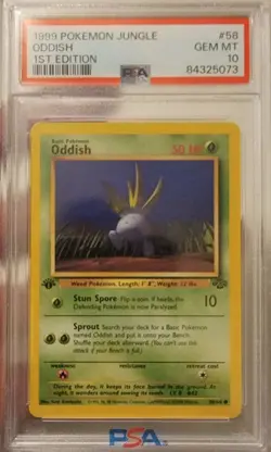1999 Pokemon Jungle 1st Edition #58 Oddish - PSA10 GEM MINT - Image 1
