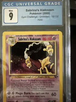 CLEAN CGC 9 Old Label Sabrina's Alakazam Pokemon Gym Challenge Unl 16/132 Holo - Image 2