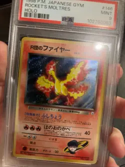 1998 POKEMON JAPANESE GYM #146 ROCKET'S MOLTRES - HOLO PSA 9 - Image 1