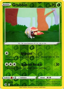 Pokemon TCG - Grubbin 018/264 Reverse Holo Fusion Strike - NM - Image 1