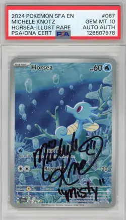 PSA GEM MINT 10 Signed Michele Knotz Horsea 067/064 Sv: Shrouded Fable Holo - Image 1
