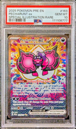 PSA 10 GEM Pecharunt ex #163 Prismatic Special Illustration SIR 2025 Pokemon ENG - Image 1