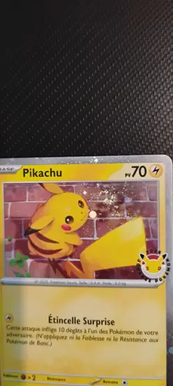 Carte SWIRL RARE🌀Pokemon Promo PIKACHU 051/162 Holo neuve Fr avec Stamp 30 ans - Image 1
