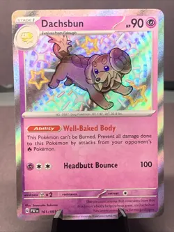 Pokemon TCG Dachsbun SV Paldean Fates 161/091 Baby Shiny Holo Rare NM - Image 1