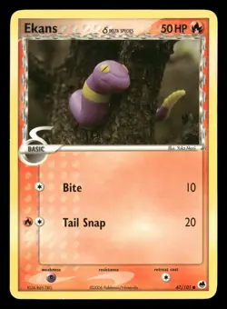 Ekans - 47/101 - Common - EX Dragon Frontiers - Pokemon Card - MP - Image 1