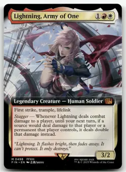 Lightning, Army of One (Extended Art) #498 (NM) Final Fantasy FIN Magic MTG - Image 1