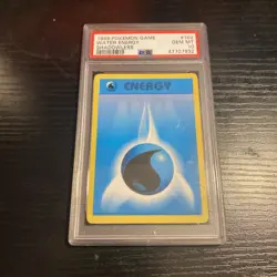 1999 Pokemon | #102 Water Energy | PSA 10 GEM MINT | Base Set | Shadowless - Image 1