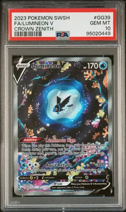 2023 Pokemon SWSH Crown Zenith LUMINEON V #GG39/GG70 PSA 10 - Image 1