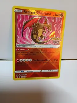 Pokemon Radiant Charizard Pokemon Go Stamp 011/078 NM NO DMG From pack to sleeve - Image 1