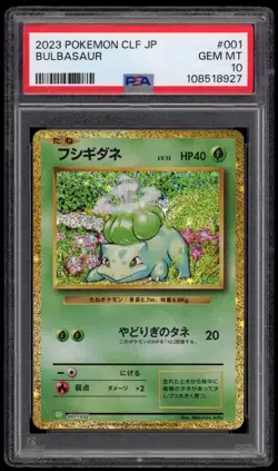 PSA 10 Gem Mint Japanese Bulbasaur 001/032 CLF Pokemon Card Game Classic 2023 - Image 1