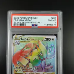 PSA 8 Lugia Vstar 202/195 Pokemon Silver Tempest Rainbow Graded Card - Image 2