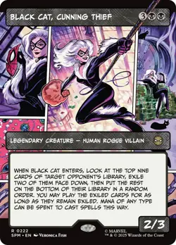 Black Cat, Cunning Thief (Borderless) [Marvel's Spider-Man] Foil Near Mint - Image 1