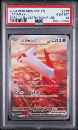 Pokemon Surging Sparks Latias EX SIR 239/191 PSA 10 (Guard Included) - Image 3