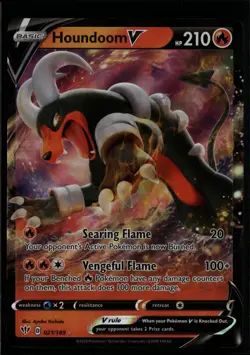 Houndoom V 021/189 Holo V Rare Darkness Ablaze Pokemon Near Mint - Image 1