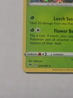 Pokemon Vivid Voltage Holo Shaymin 015/185 Black Star Rare NM (E018) - Image 3