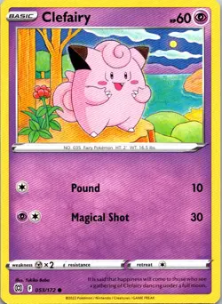 Clefairy 053/172 Brilliant Stars Pokemon TCG Common NM - Image 1