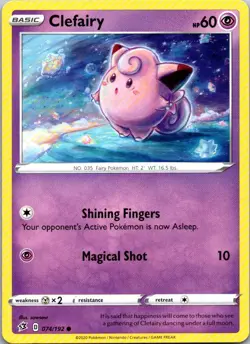 Clefairy 074/192 Rebel Clash Pokemon TCG Common NM - Image 1