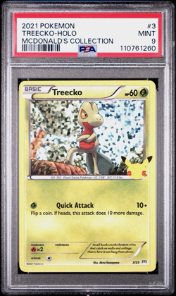 2021 POKEMON MCDONALD'S COLLECTION #3/25 TREECKO HOLO - PSA 9 MINT - Image 1