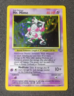 Pokemon TCG Mr. Mime Holo Rare Jungle 6/64 Wizards 1999 English Unlimited 40HP - Image 1