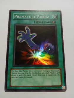 Yugioh Premature Burial Super Rare DB1-EN091 Near Mint - Image 1