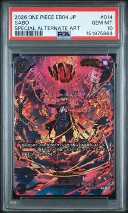 2026 ONE PIECE EB04 JP SABO SPECIAL ALTERNATE ART #014 GEM MT PSA 10 - Image 1