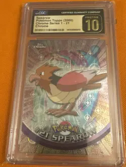 Pokemon #21 Spearow Card Foil Holo Topps Chrome 2000 TV Animation Series 1 - Image 1