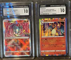 CGC 10 Pokemon TCG Japanese Holo Card Lot 2x Charizard Pokemon GO/Volt 011/071 - Image 1