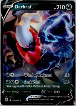 Pokemon Card - Darkrai V 098/189 Ultra Rare Holo SWSH10: Astral Radiance NM - Image 1