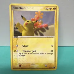 2005 Pokemon PIKACHU 16/17 COMMON POP SERIES 2 Heavy Played Condition - Image 1