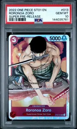 Psa 10 One Piece ST01 #013 Roronoa Zoro Super Pre-Release Starter Deck Gem Qty - Image 1