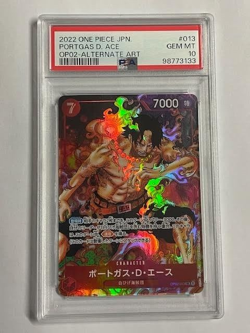 One Piece TCG PSA 10 PORTGAS D. ACE OP02-013 SR - 2022 JAP - Image 1