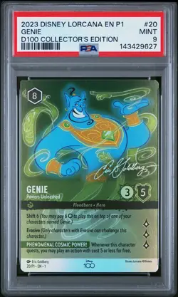 2023 DISNEY LORCANA EN P1-PROMO #20 GENIE - POWERS UNLEASHED PSA 9 - Image 1