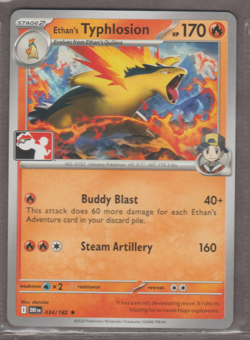 Ethan's Typhlosion 034/182 Prize Pack Series Cards Regular Pokemon TCG Card - Image 1
