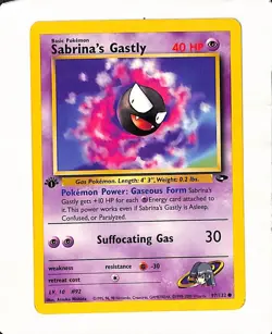 Pokemon Card - Sabrina's Gastly Gym Challenge 97/132 1st Edition Common - Image 1