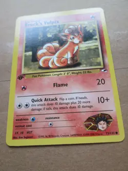 Brock's Vulpix - 73/132 - 1st Edition WOTC TCG—Gym Heroes Pokemon Card - Image 5