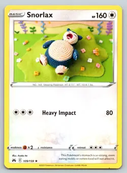 SNORLAX 109/159 R CROWN ZENITH POKEMON LP ITO - Image 1